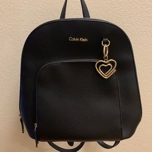 Black leather Calvin Klein backpack
